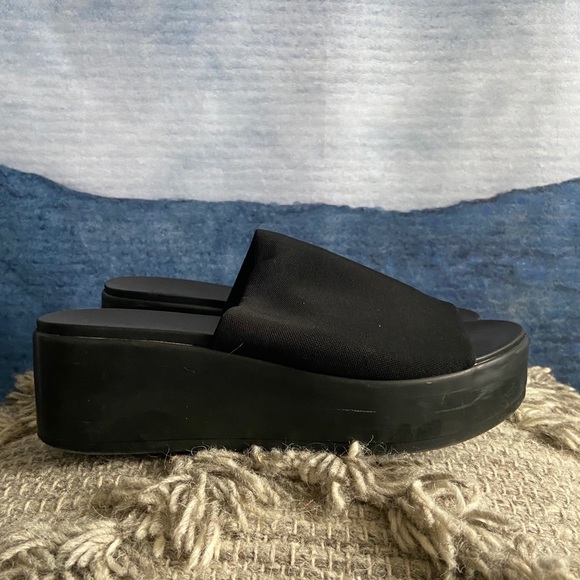 Shoes Bebe Vintage 9s Black Platform Slide Sandals Poshmark